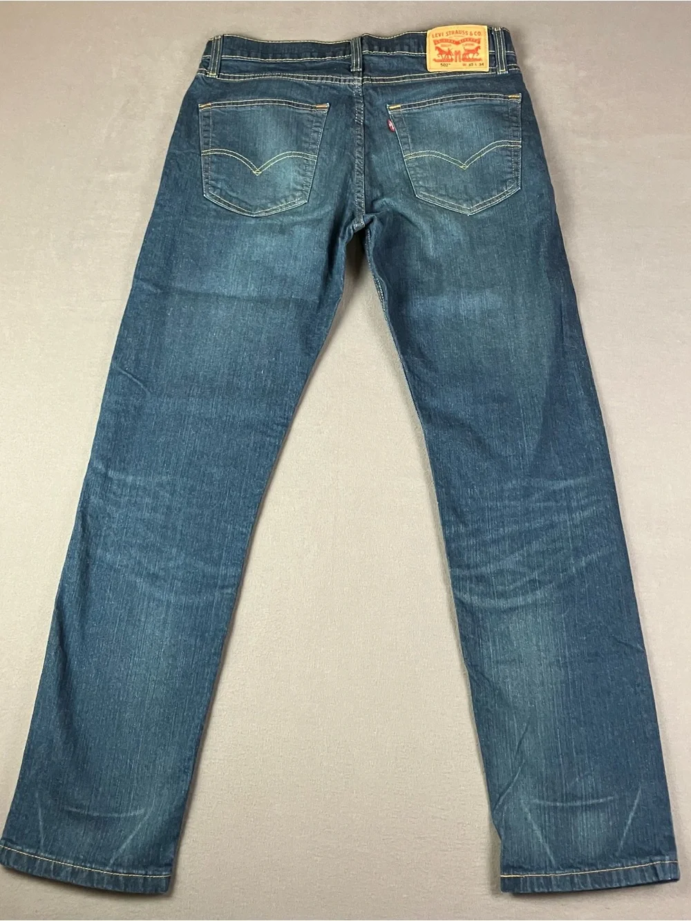 Levis 502 Straight Jeans Men’s Size 32x34 Blue Denim Pants Zip Fly